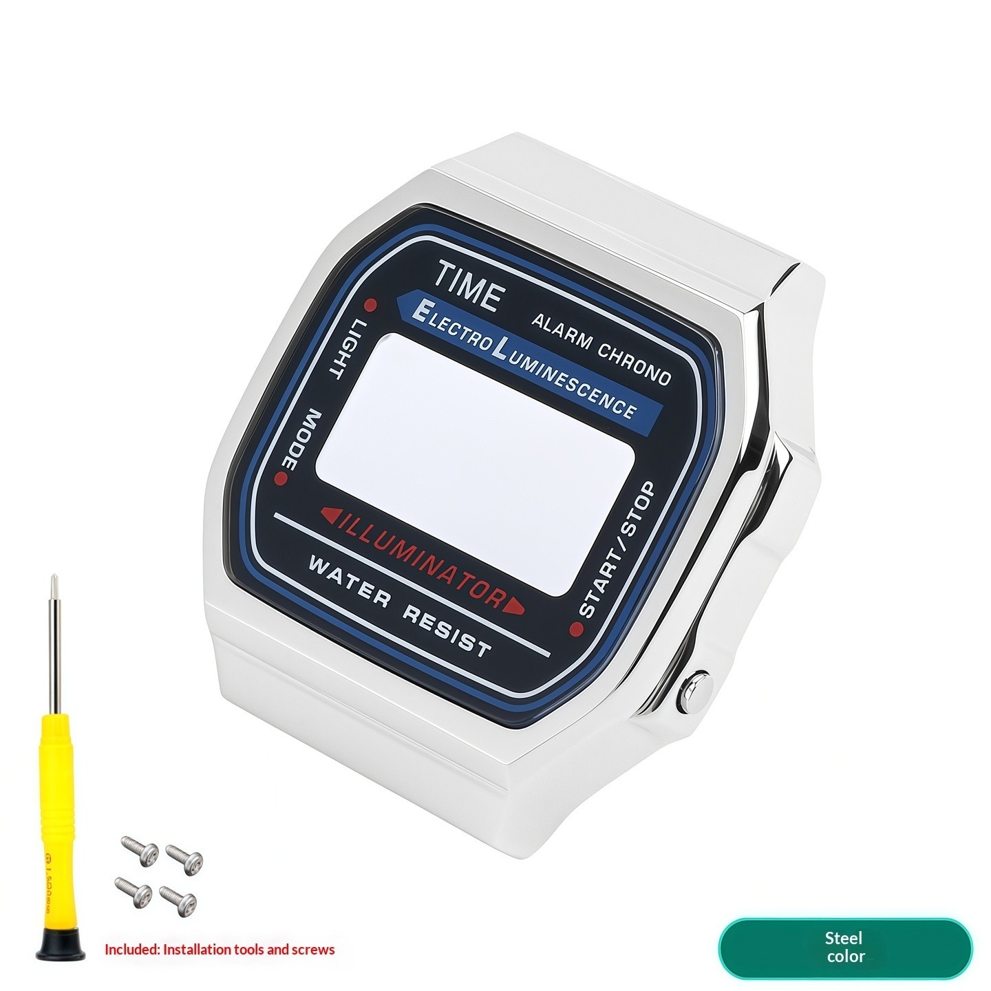 For Casio 3289 A-168 Stainless Steel Watch Case Modified A168 Metal Watch Strap