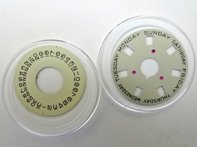 Genuine Rolex 1555 1556 Caliber CHAMPAGNE Day Date Disc Set 1803 1802 1807 new