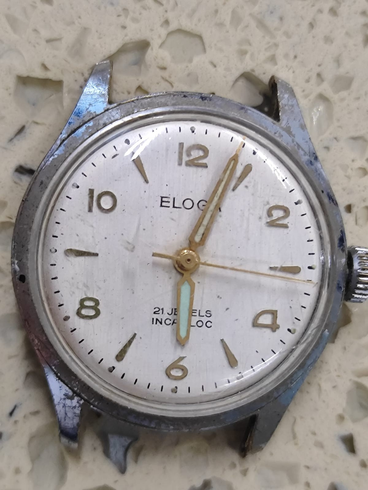 VINTAGE AS 1686 Movement Working With watch ELOGA watch for part Used