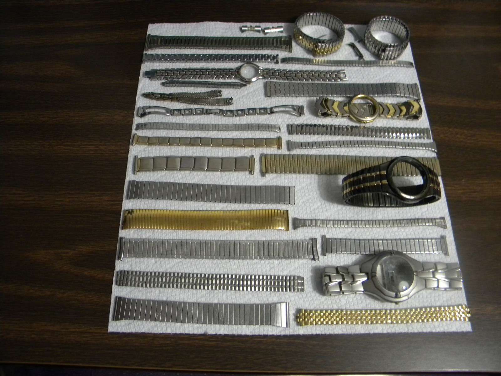 Lot of 27 Men’s Ladies Stainless Steel or Other Wrist Watch Bands and Parts #1