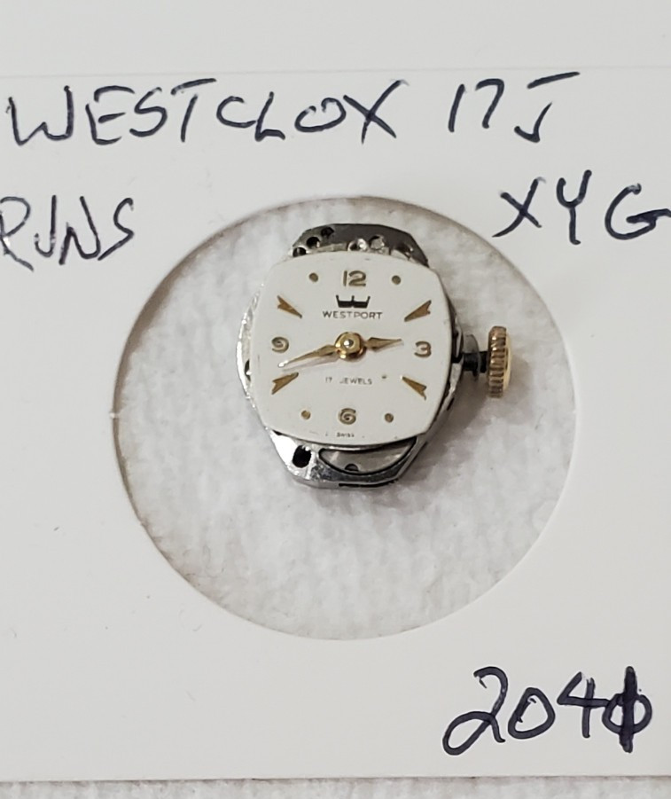 WOMENS WESTCLOX 17j XYG WRIST WATCH MOVEMENT #2041