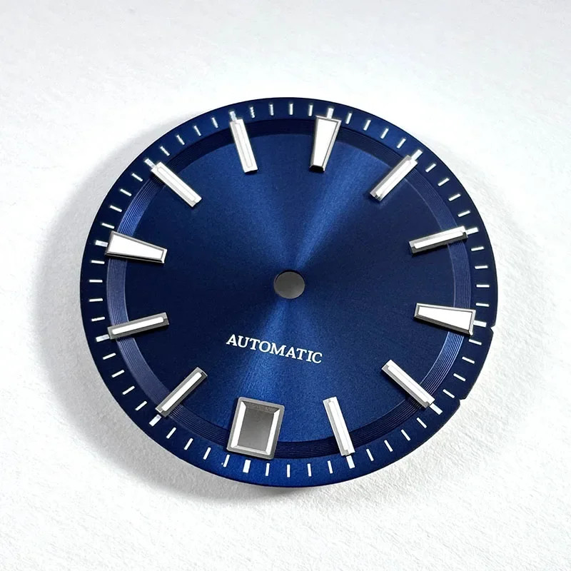 NH35 Sunburst 28.5mm Dial Blue Lume Fit NH35 Movement 6o’clock date