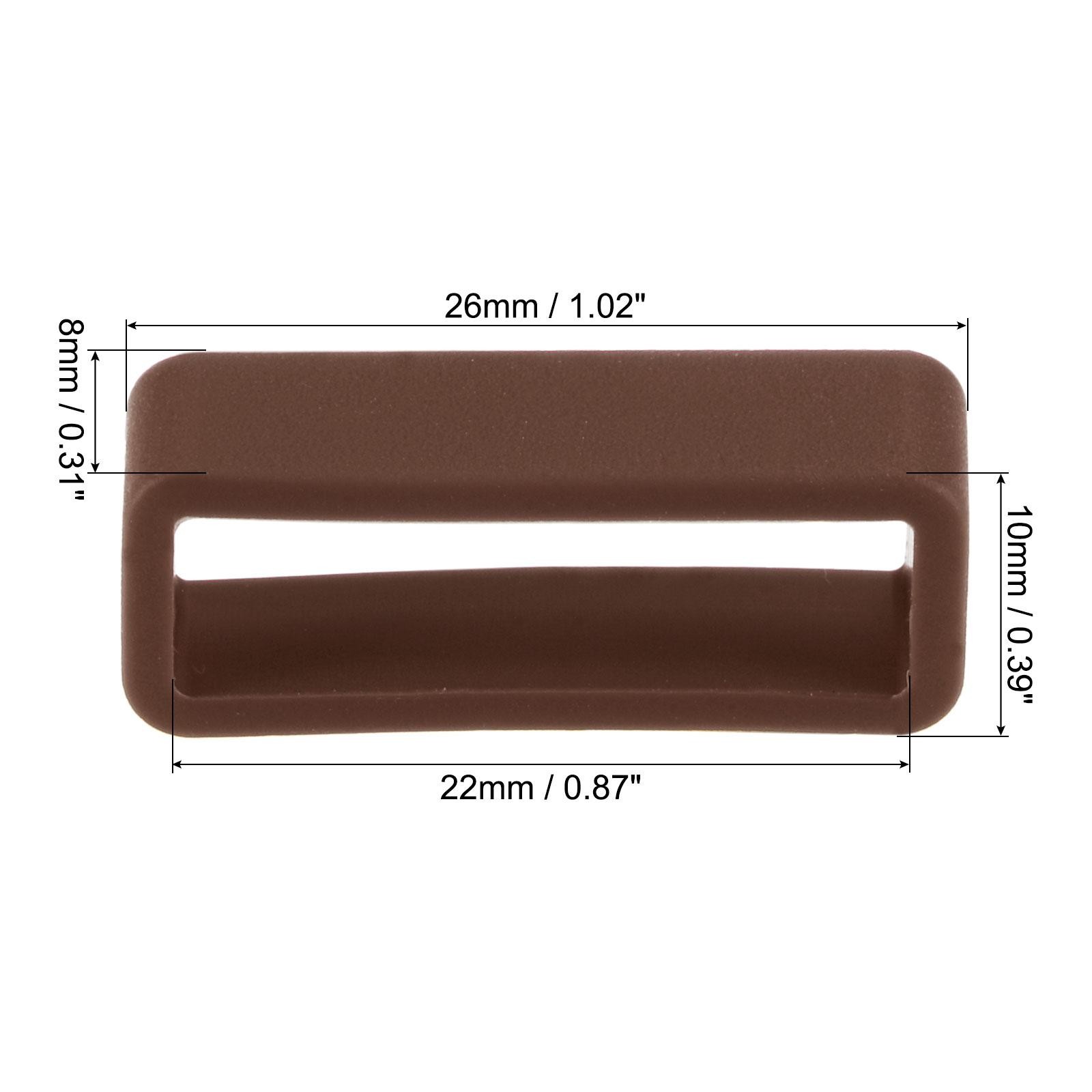 Watch Band Strap Loops Silicone for 22mm Width Watch Band, Brown 4 Pcs