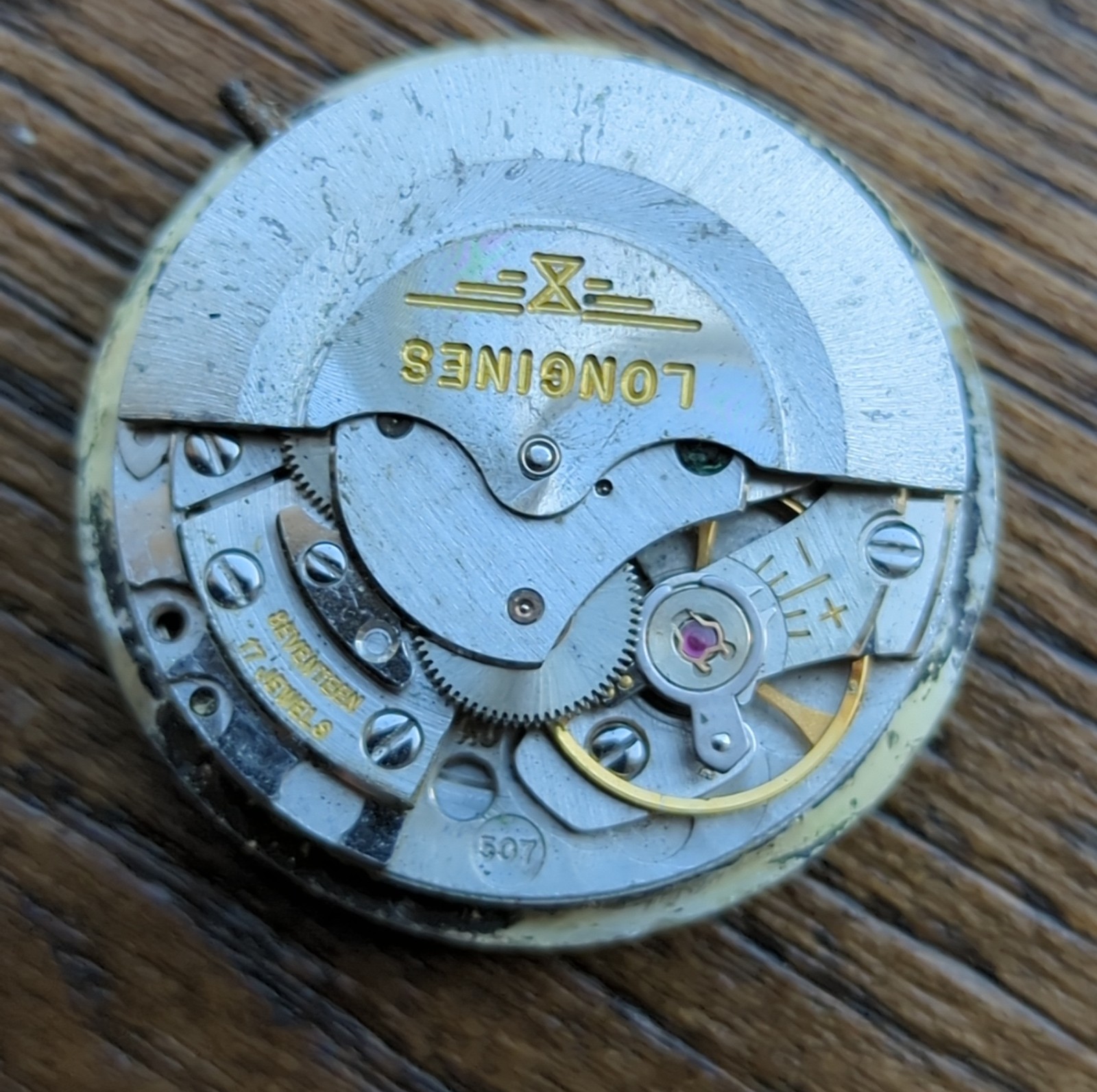 Longines 507 Automatic Watch Movement Admiral, Ticking but Stops (AQ49)