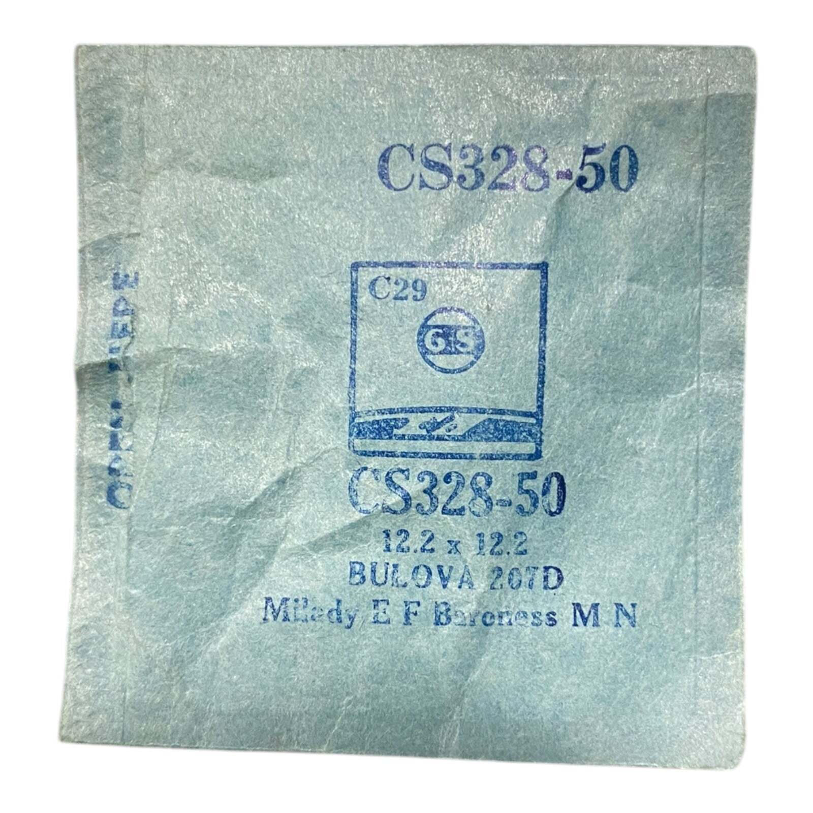 Germanow-Simon Mach (GS) CS328-50 Watch Crystal 12.2×12.2 NOS Part Flexo Bulova