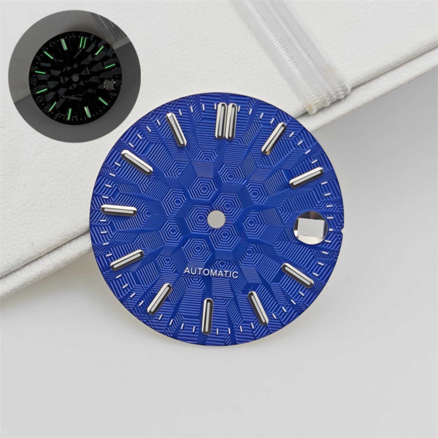 NH35 Dial 28.5mm Architectural Dial Green Luminous DIY for NH35/NH36 Movement