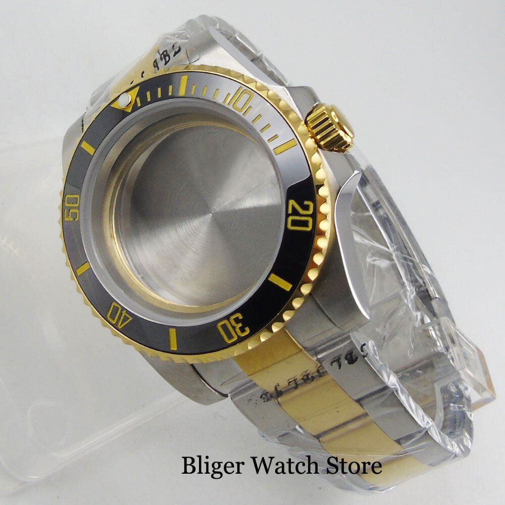 40mm Two Tone Gold Watch Case fit NH35A NH36A NH34A ETA 2824 MIYOTA 8215 PT5000