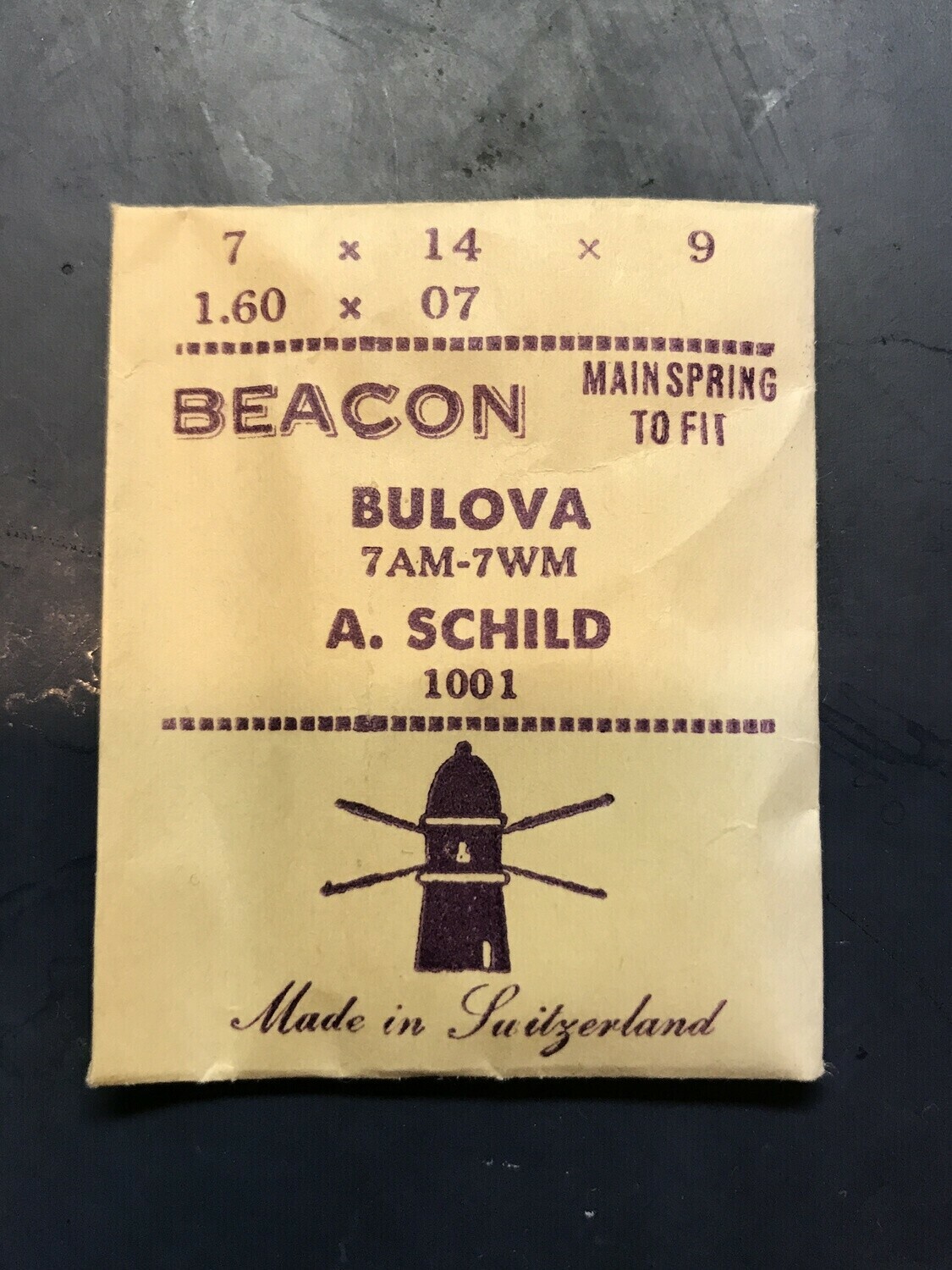 Beacon Mainspring for Bulova 7AM – 7WM movements – Steel
