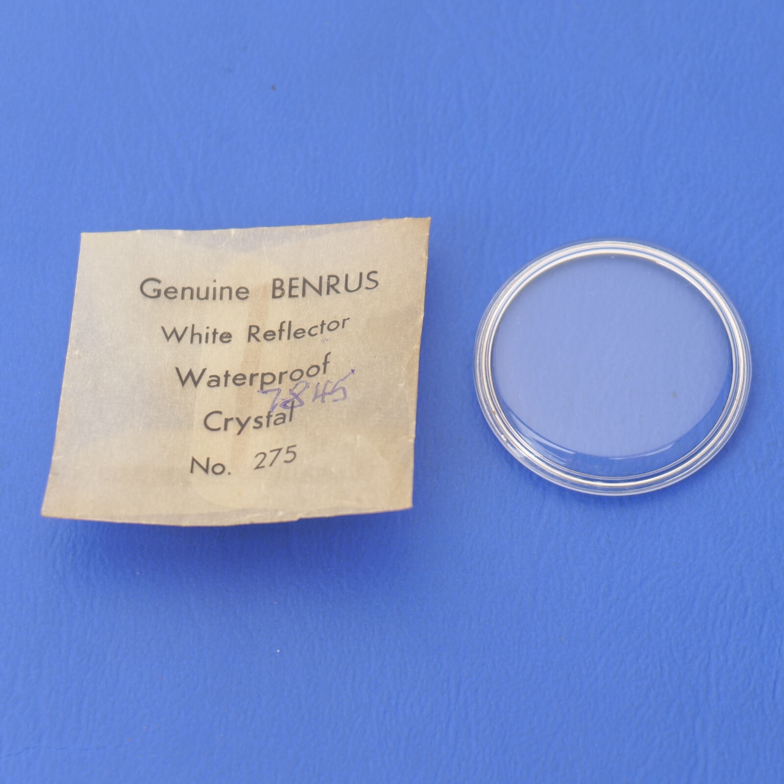NOS Benrus Plexiglass Crystal #275 2845W With Silver Color Tension Ring (G23D19)