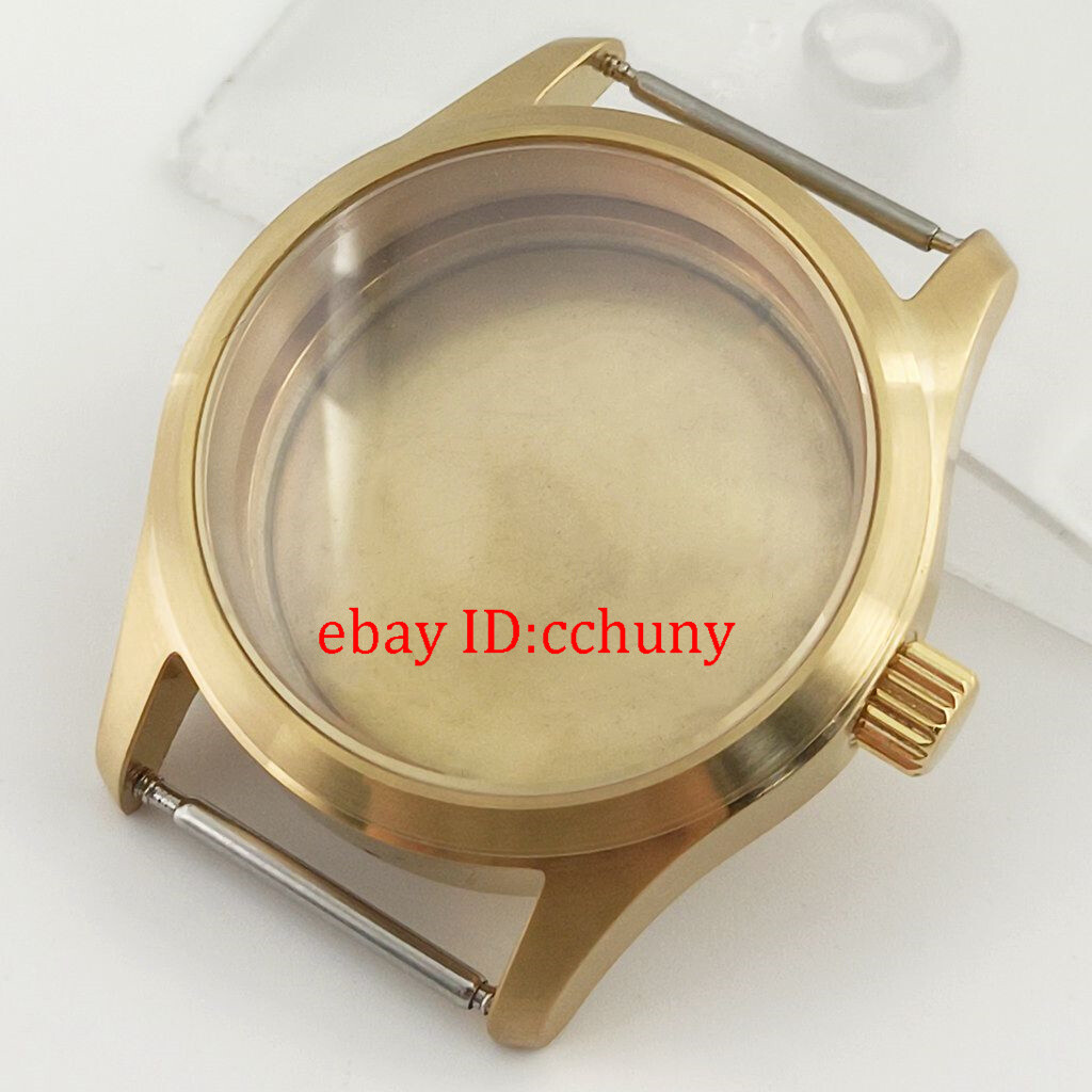 36/39mm sapphire gold watch case solid/glass back fit NH35 NH34 PT5000 movement