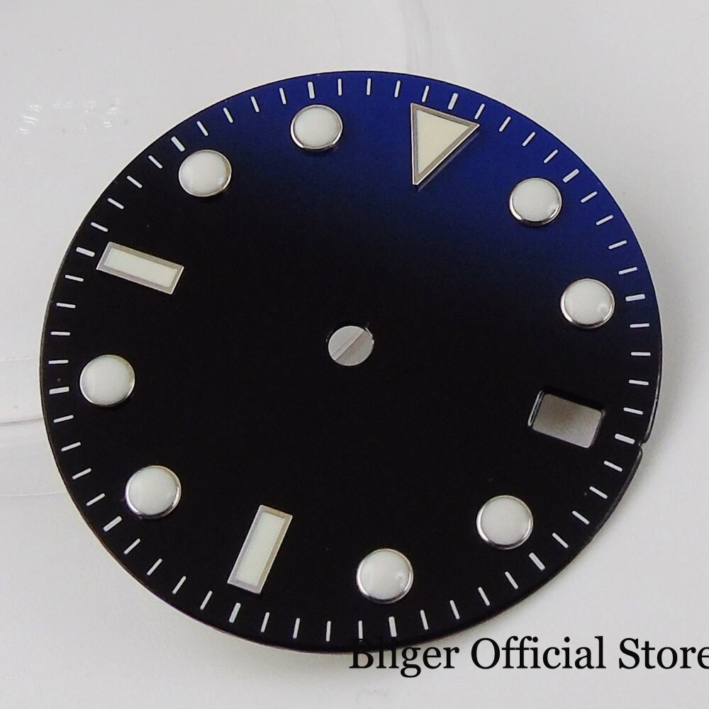 29MM Fit NH35A NH36A Luminous Sunburst Watch Dial Hand Set Green Blue Grey Parts