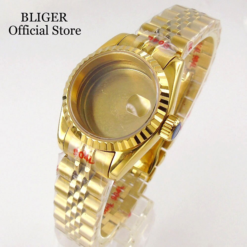 New 26mm Watch Case Fit NH05A NH06A Sapphire Crystal Rose Gold For Ladies watch