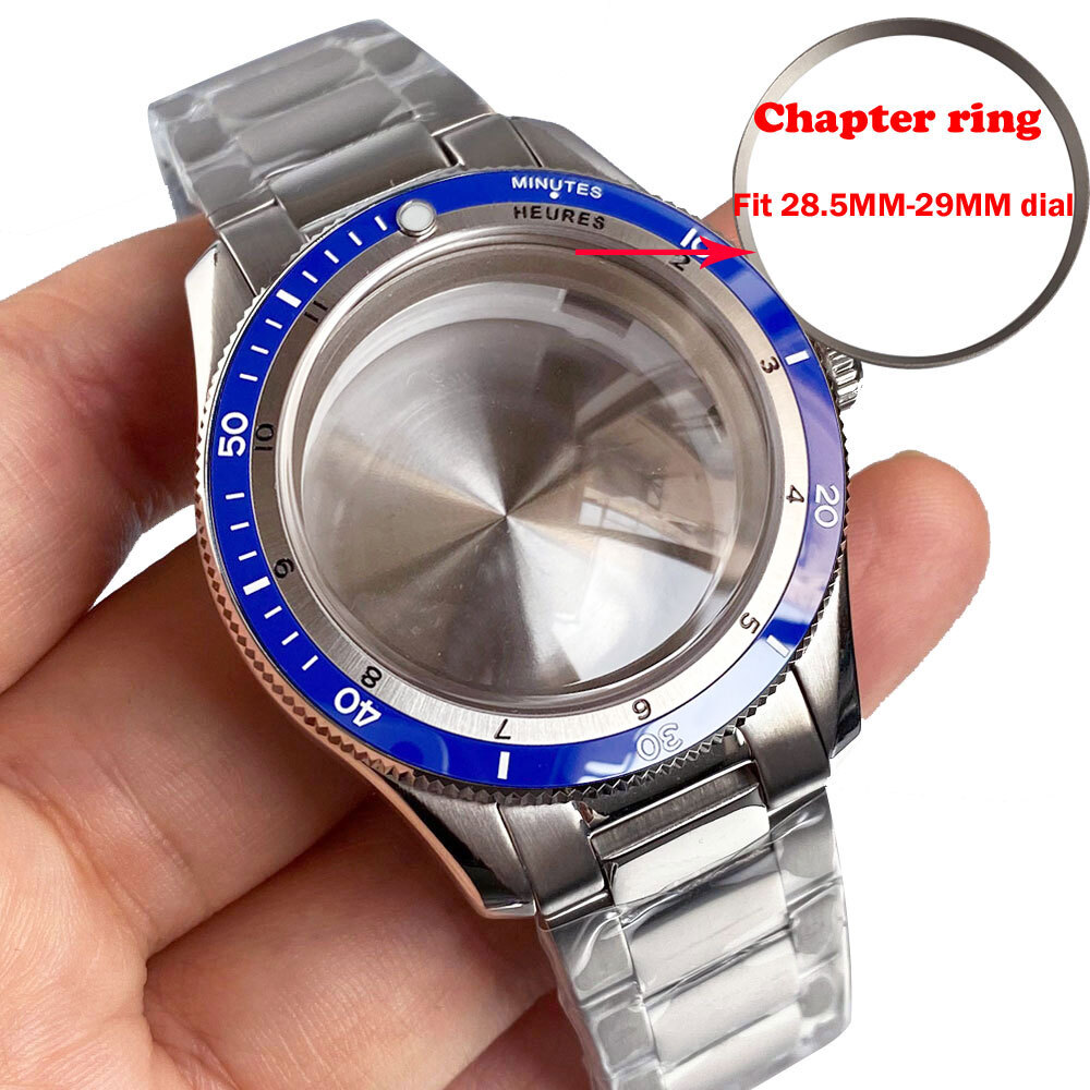 40mm 20ATM Diving Watch Case Chapter Ring Fit NH34 GMT NH34A 29mm Lume Dial