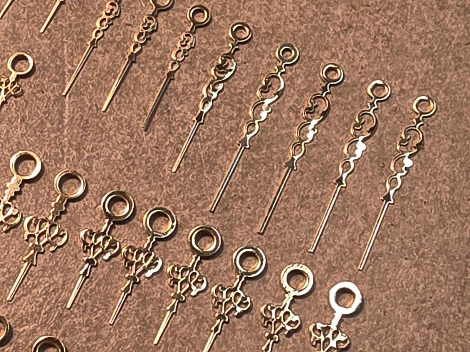 Lot Of 44 Mixed Vintage NOS Gilt Louis Wristwatch Hands-Variety Of Lengths/Sizes