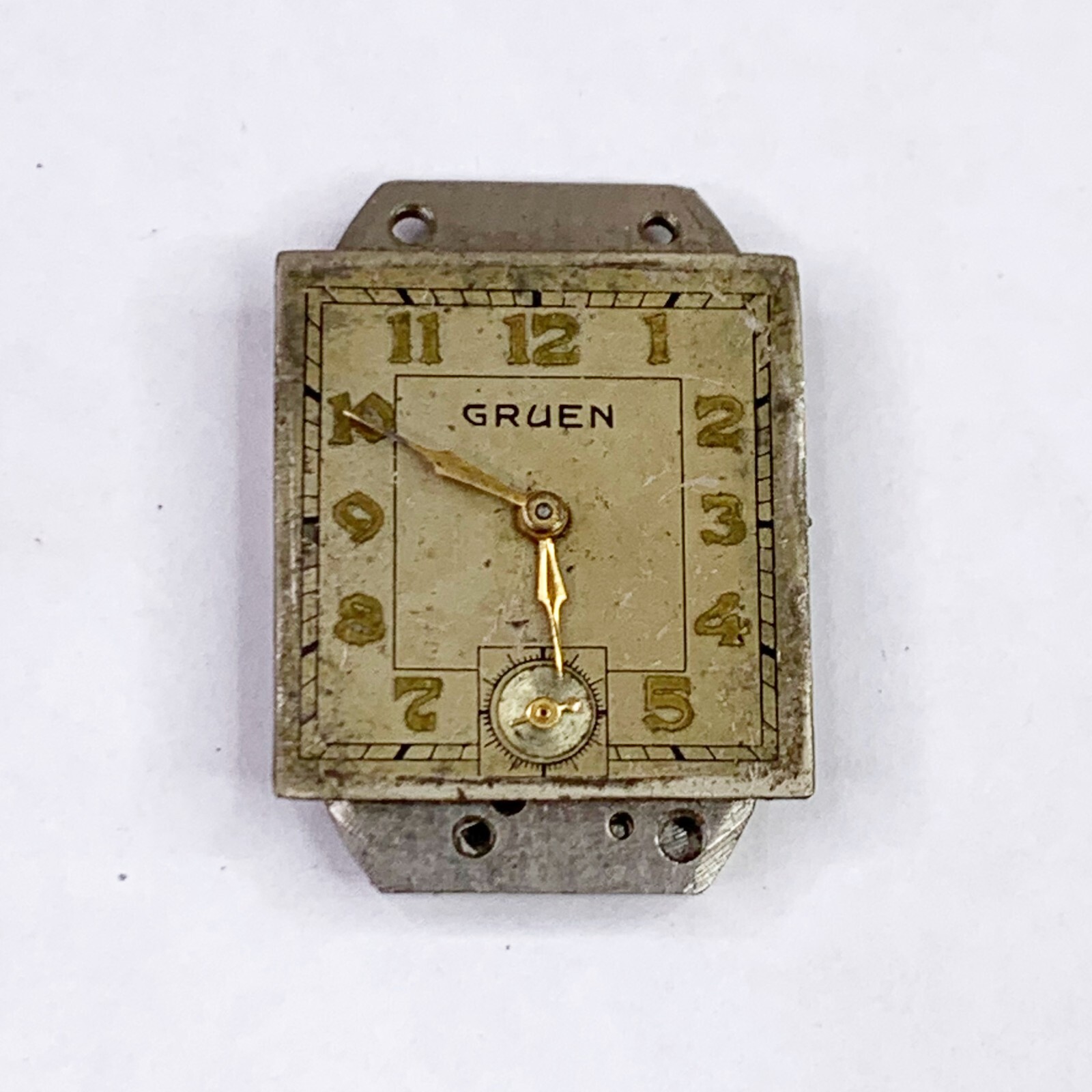 Gruen Partial Watch Movement Dial Bridge Balance Cock Watchmaker Parts Repair
