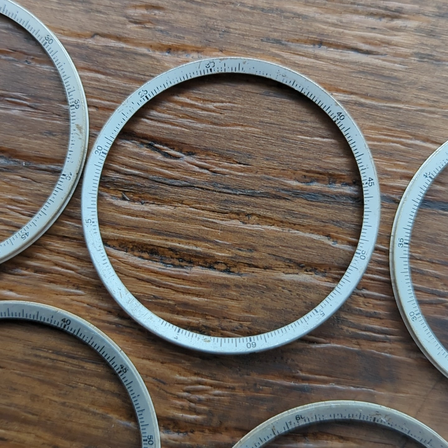 5 x Vintage Chronograph Watch Inner Scale Rings Parts, 37.8mm (CO36)