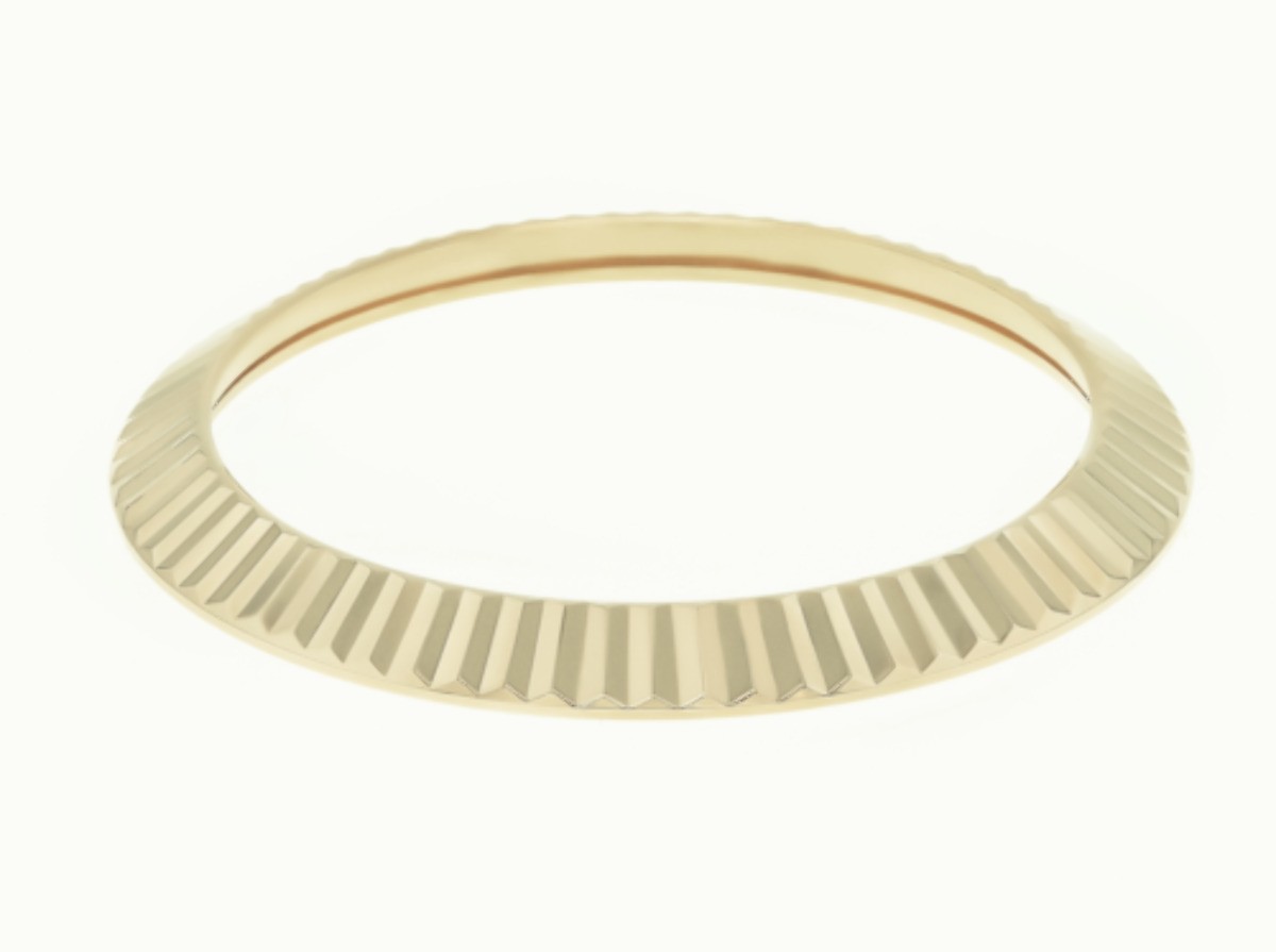 FLUTED BEZEL FOR 41 ROLEX DATEJUST 126300 126334 126334BL SO218239 18K REAL GOLD