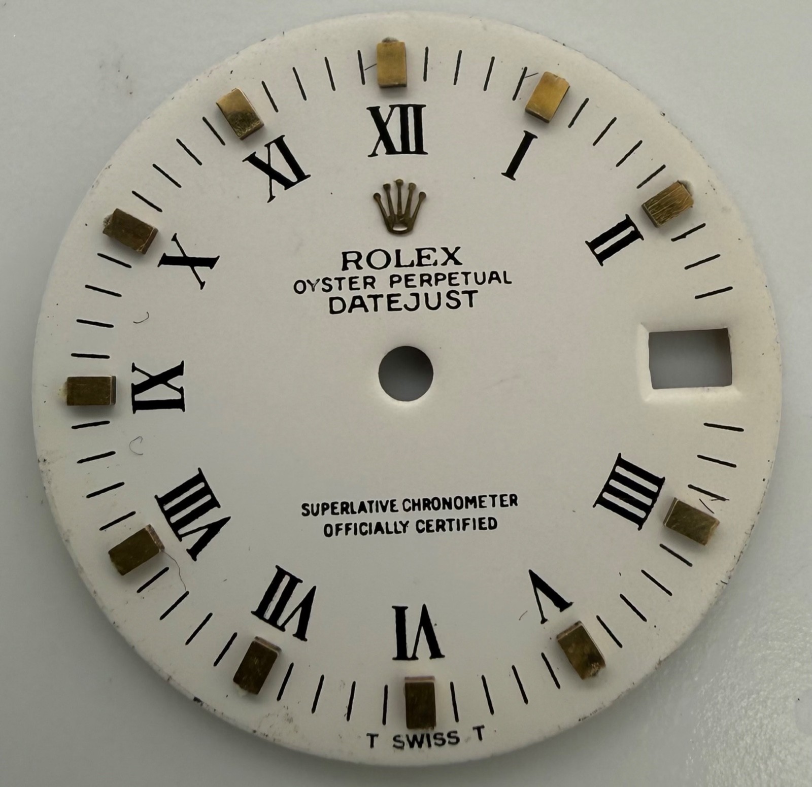 Genuine Rolex Datejust 31mm White Roman Dial 23.70mm Gold Hour Markers
