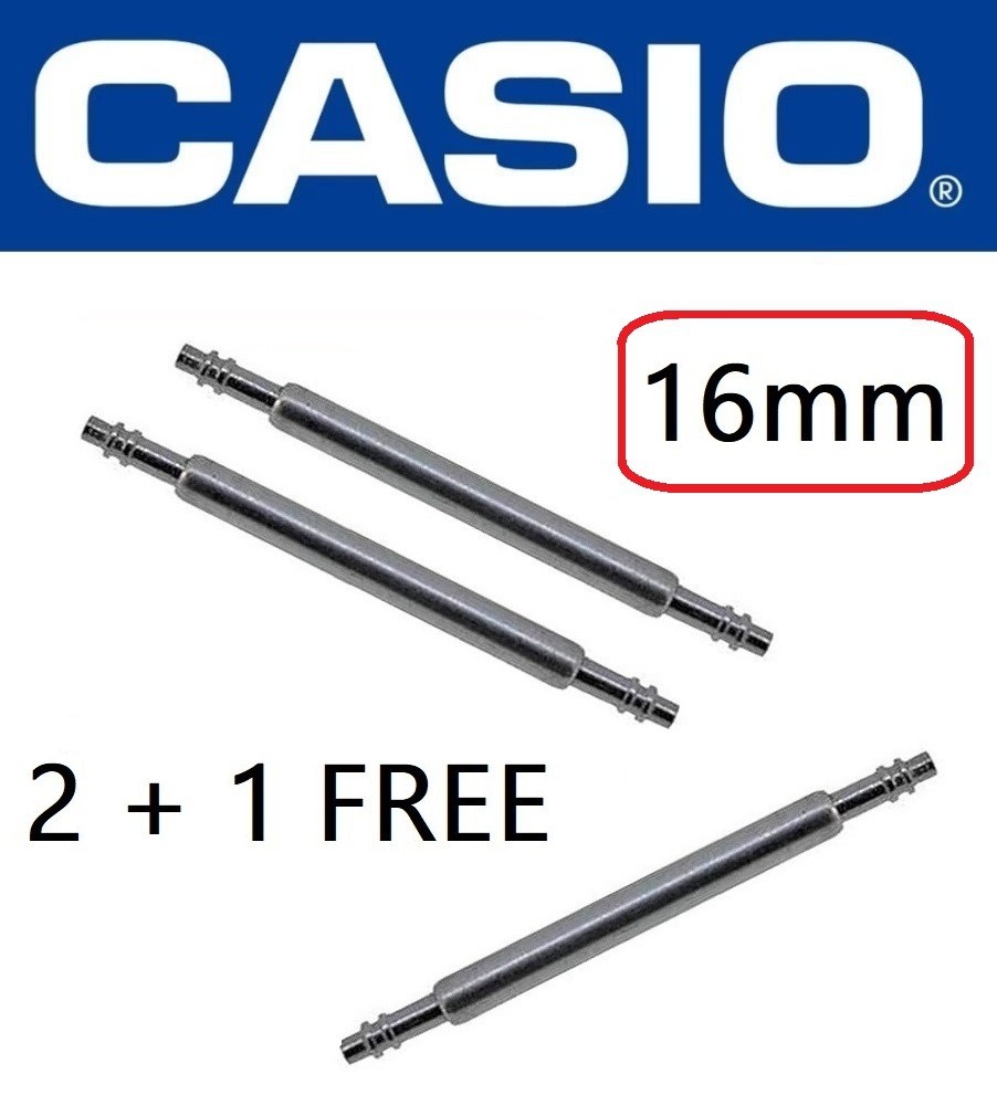 Genuine Casio Watch Strap Spring Bar Rod 16mm, 2mm thick, pack of 3 , 74286516