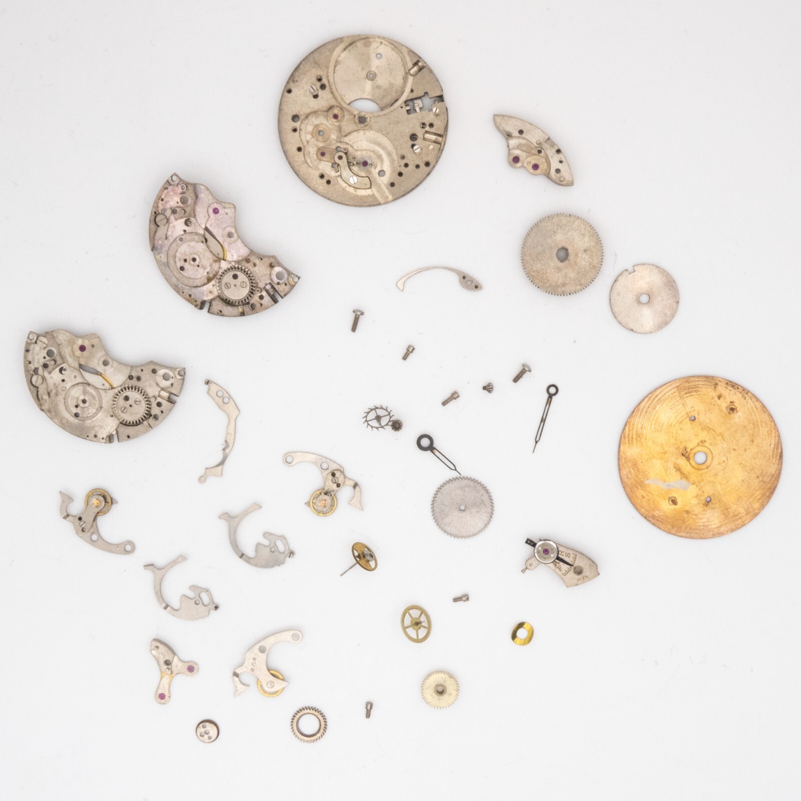 Partial Vintage Landeron 2-Reg Chronograph Wristwatch Movement w/Seeland Dial