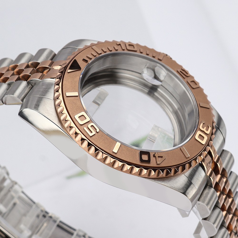 40mm Pilot Oyster Watch Case Bracelet Ceramic Bezel 10ATM For SII NH35 Movement