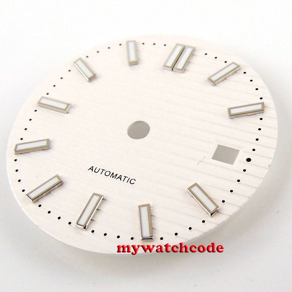 Square 40mm Steel Watch Case White Dial (case+bracelet +dial) Fit NH35A NH36A