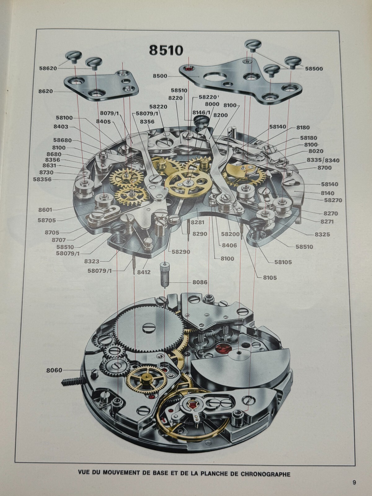 HEUER Cal. Chronograph 11/12 Parts