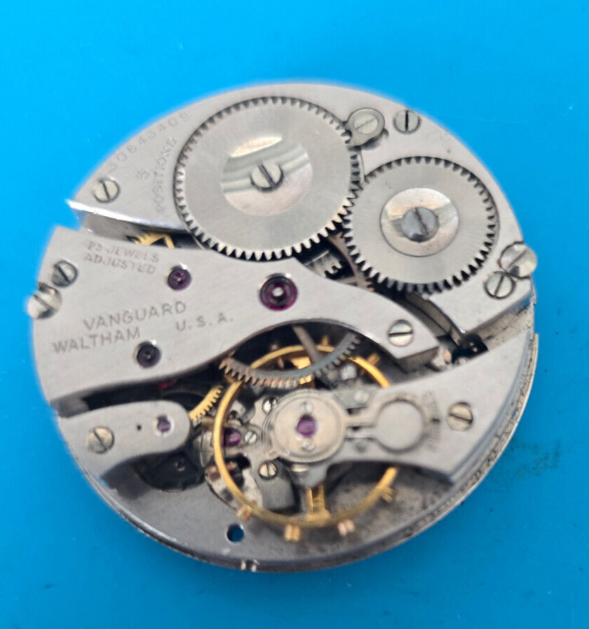 WWII ERA VINTAGE 16 SIZE 23 JEWEL WALTHAM VANGUARD MODEL 1908 POCKET WATCH PARTS