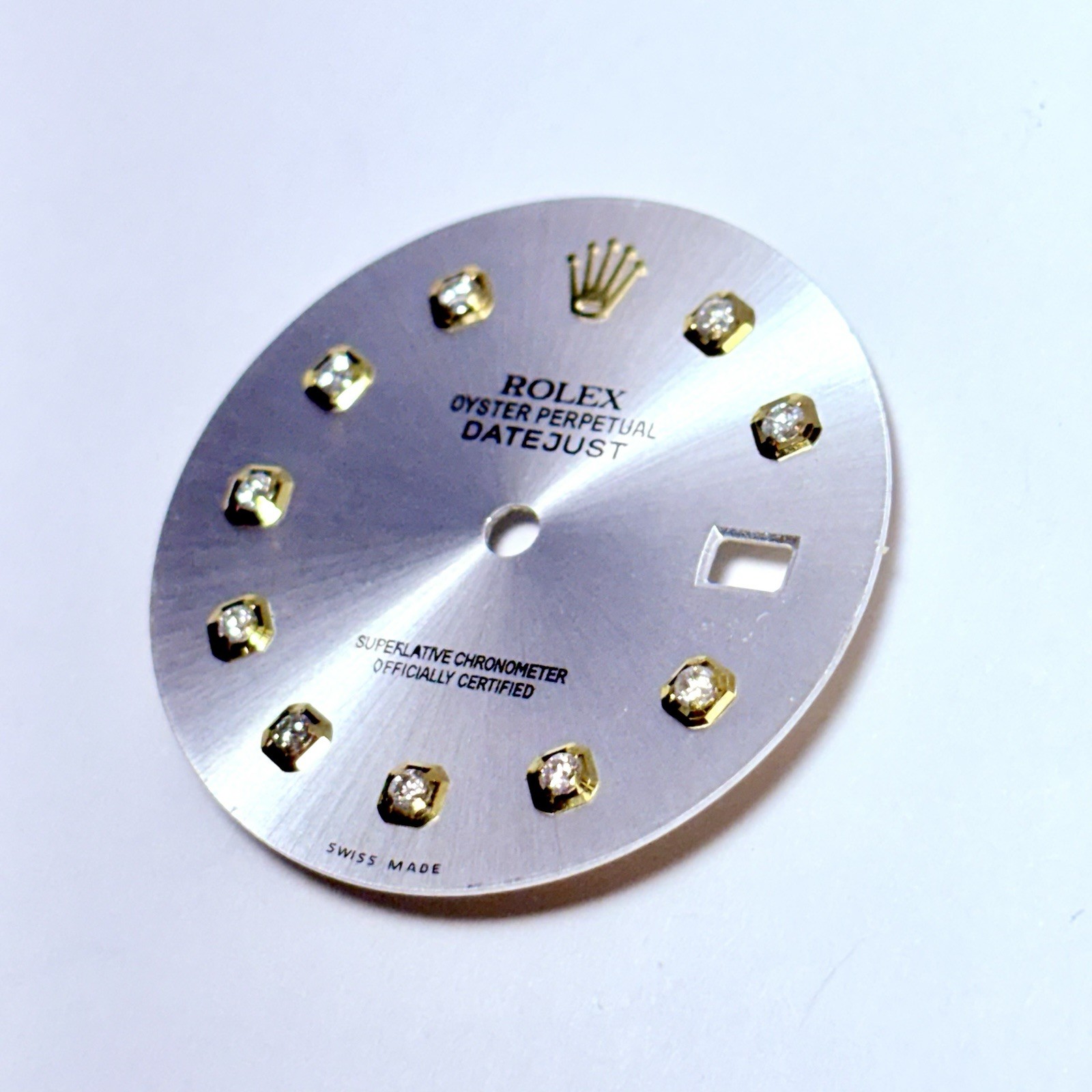 Rolex Datejust 36mm Model B477 Dial Aftermarket Diamond Indices