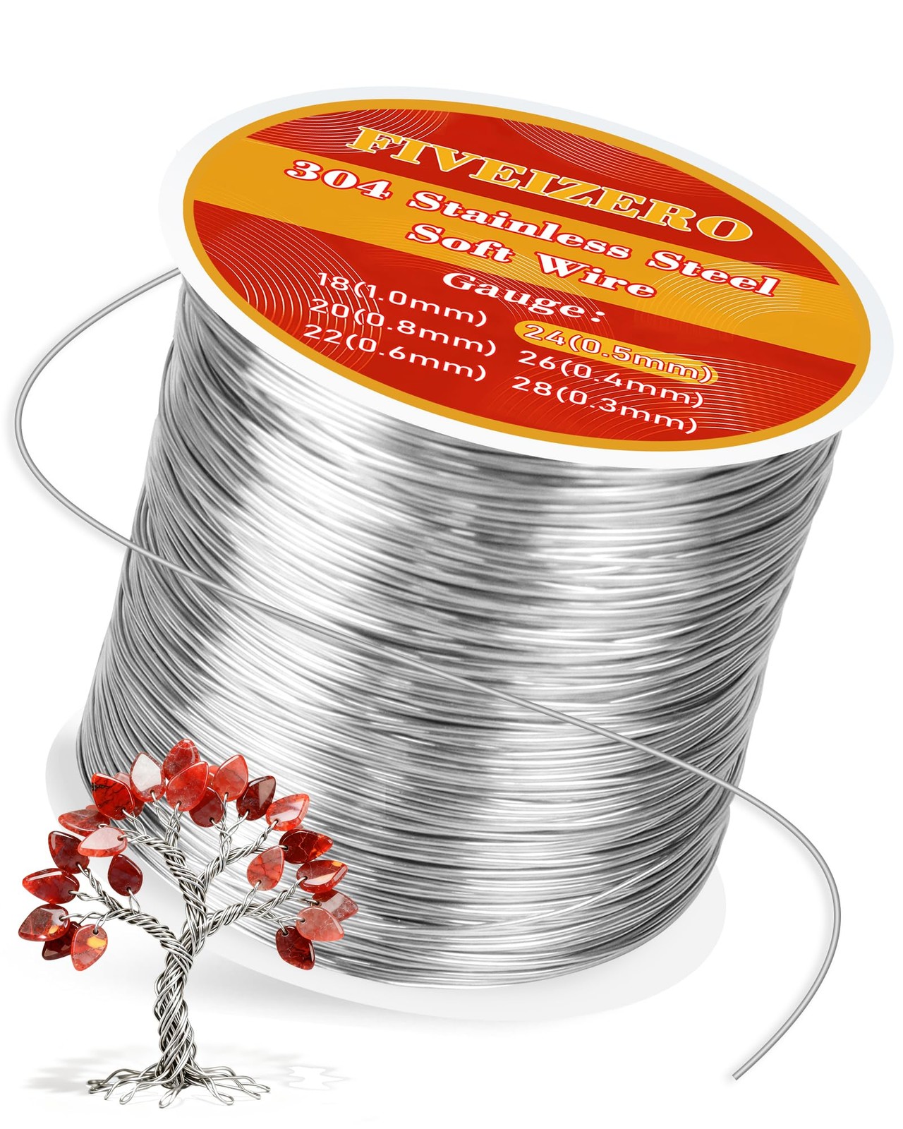 24 Gauge 304 Stainless Steel Wire for Jewelry Making,109yd Stainless Steel Je