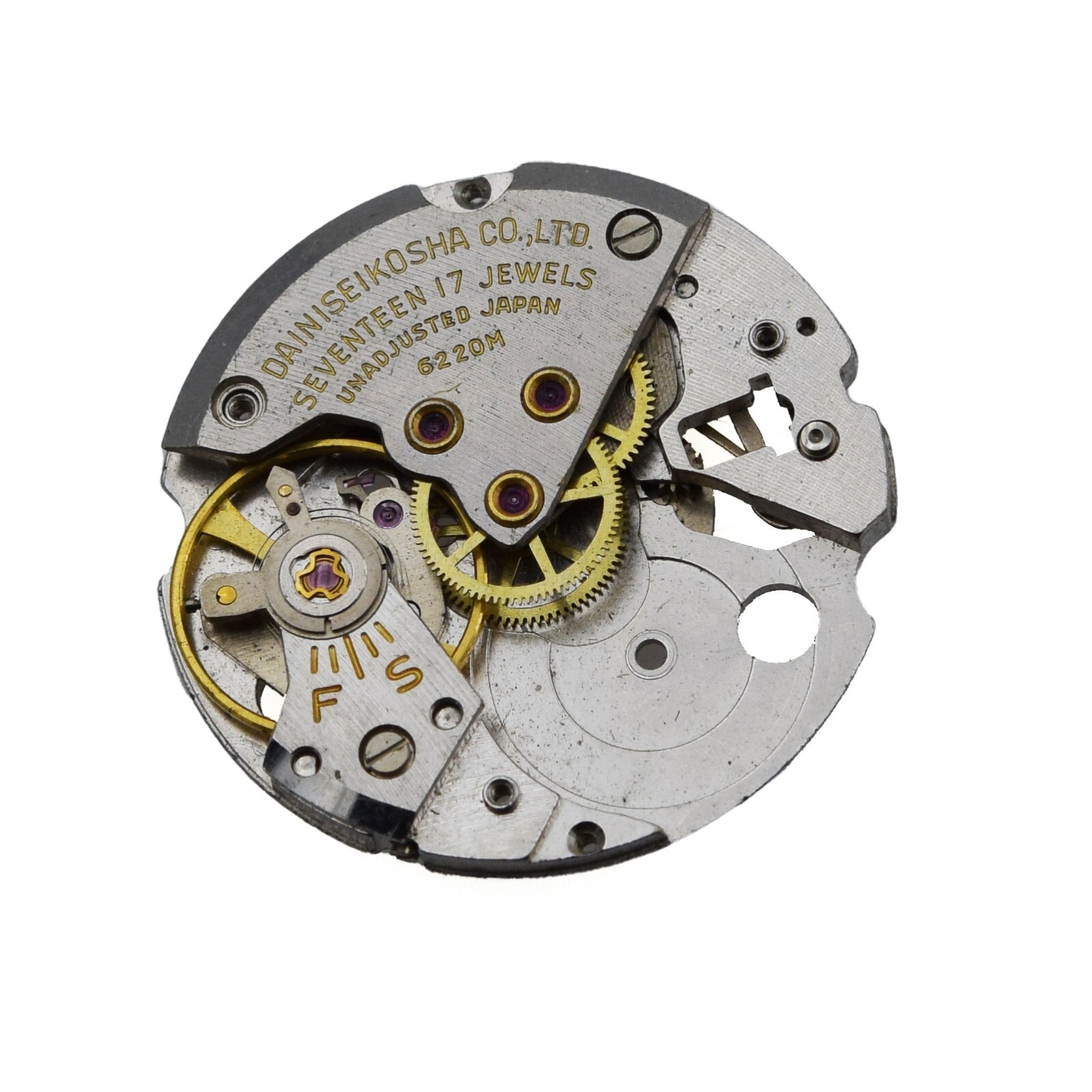 Daini Seikosha 6220M Mechanical Watch Movement For Parts Good Balance