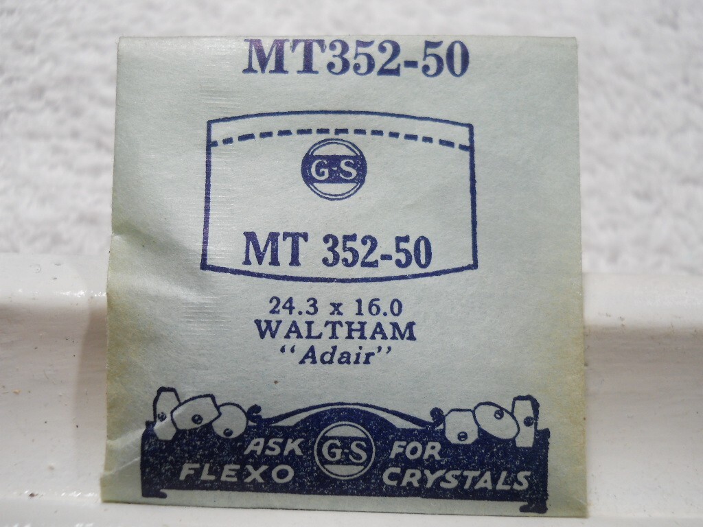 GS MT352-50 Watch Crystal Fit Waltham Adair – 24.3 x 16.0 mm Replacement Repair
