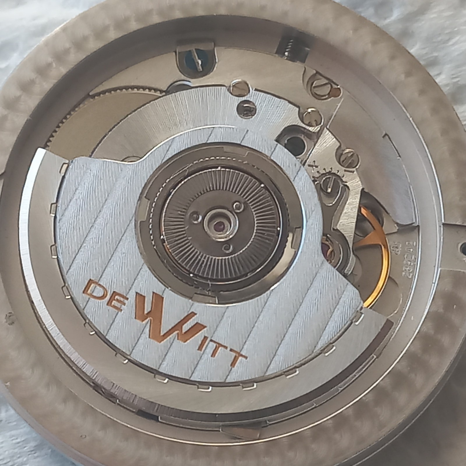 DeWitt Retrograde Watch Movement – Complete Set Dial + Movement + Metal Holder