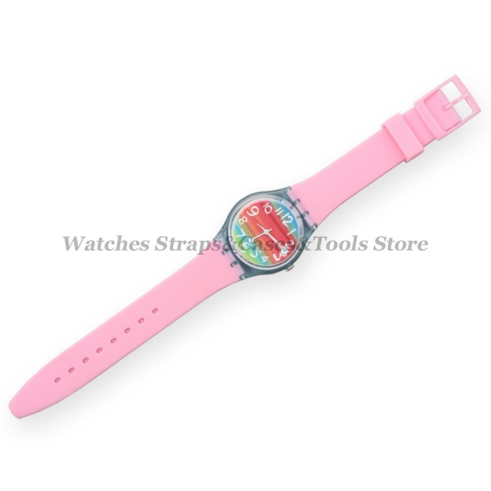 Soft Silicone Watch Band for Swatch 16mm 17mm 19mm 20mm Rubber Strap Sports Repl