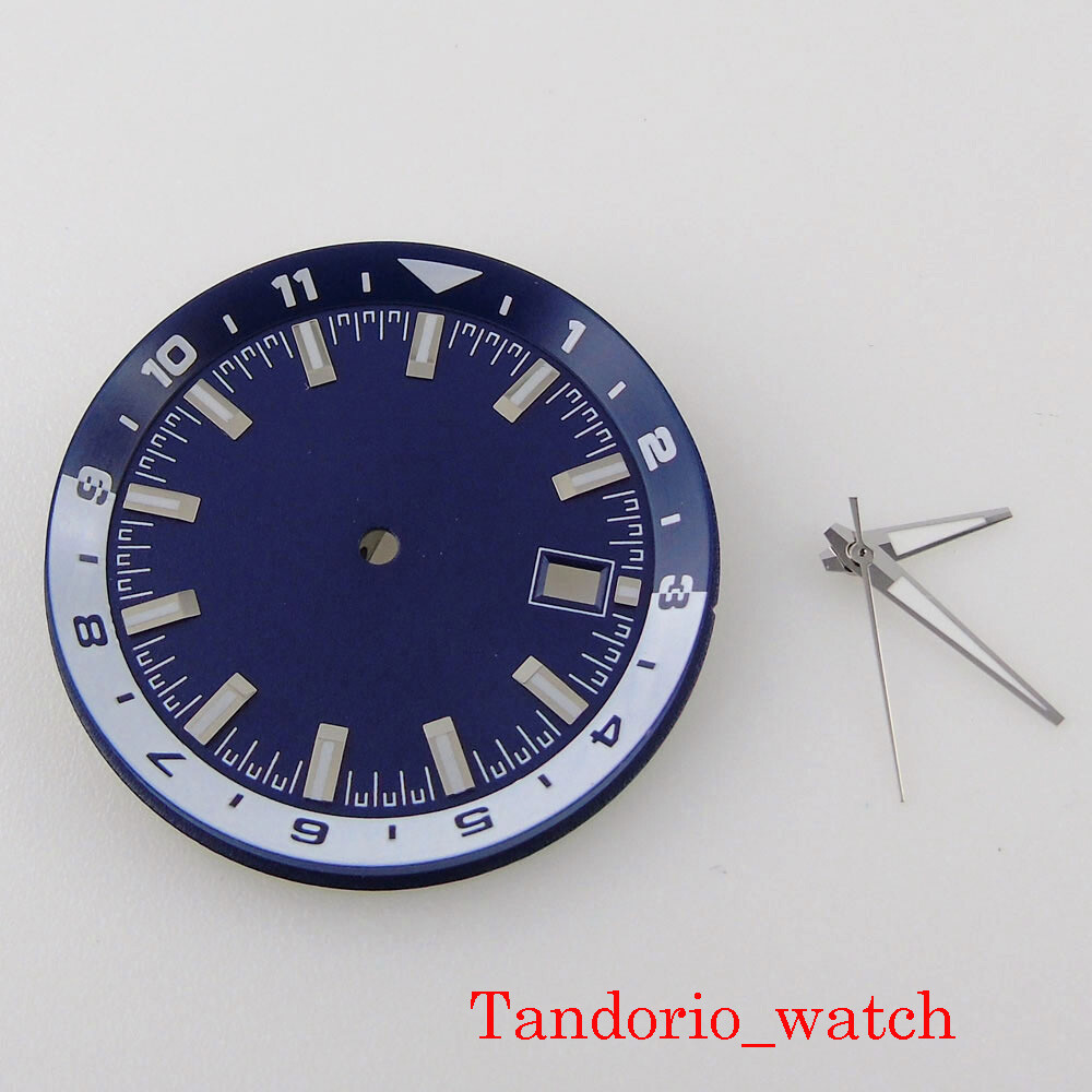 36.6mm Watch Dial For NH35A Automatic Movement Luminous Hands Watch Accessories
