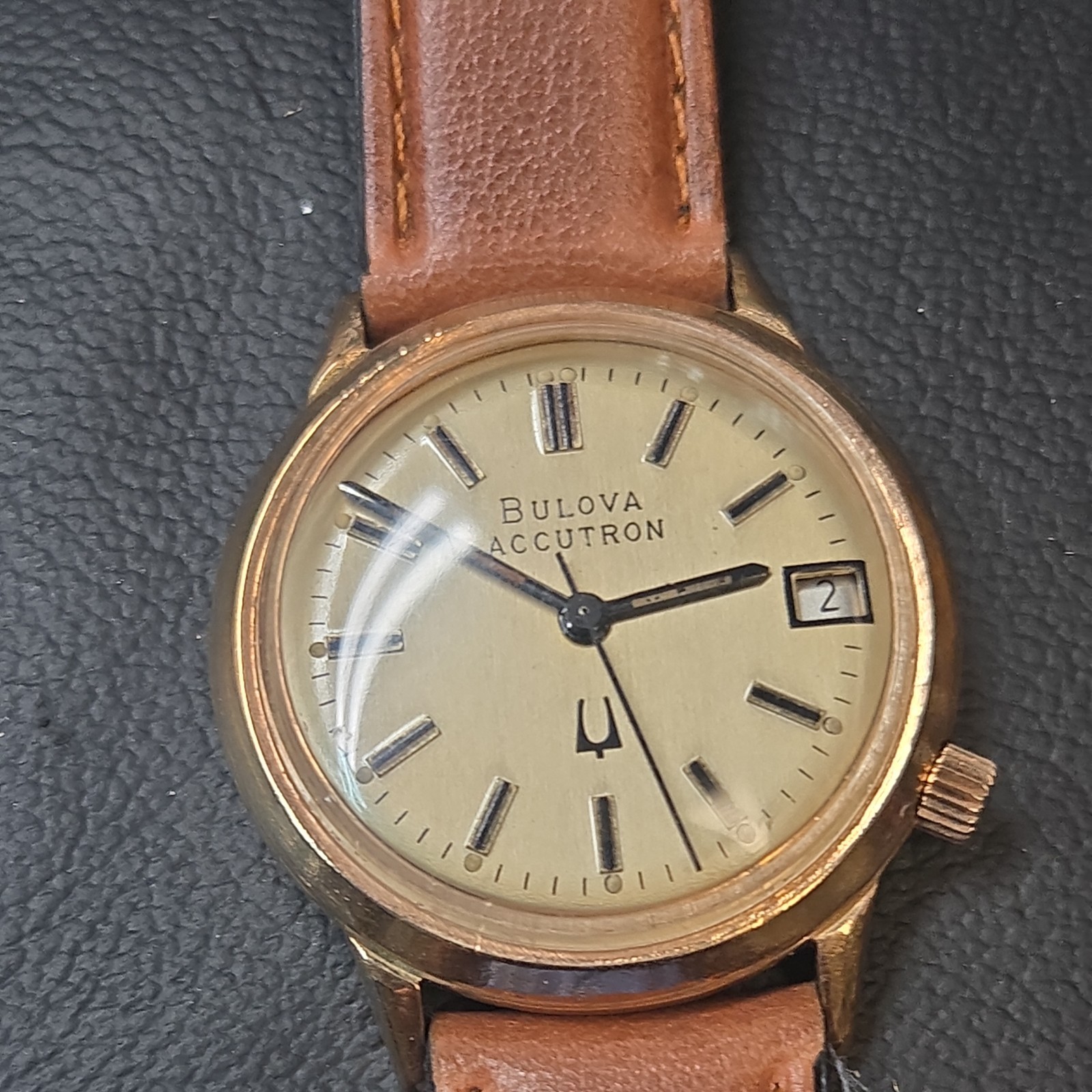 1975 Accutron Runs Great Movement 2181,Rose Gold Beautiful Dial
