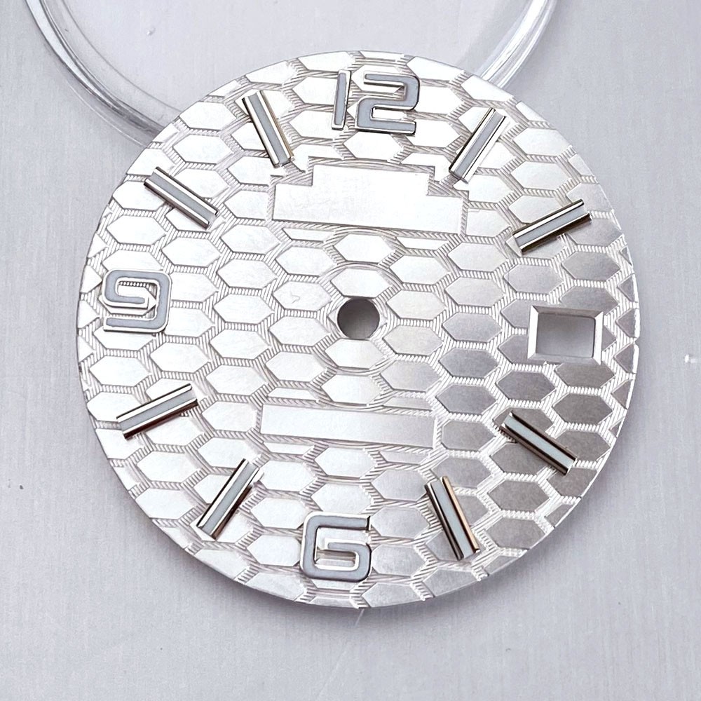 Black Blue Sterile 28.5mm Honeycomb Watch Dial fit NH35 Dive Watch Part Luminous