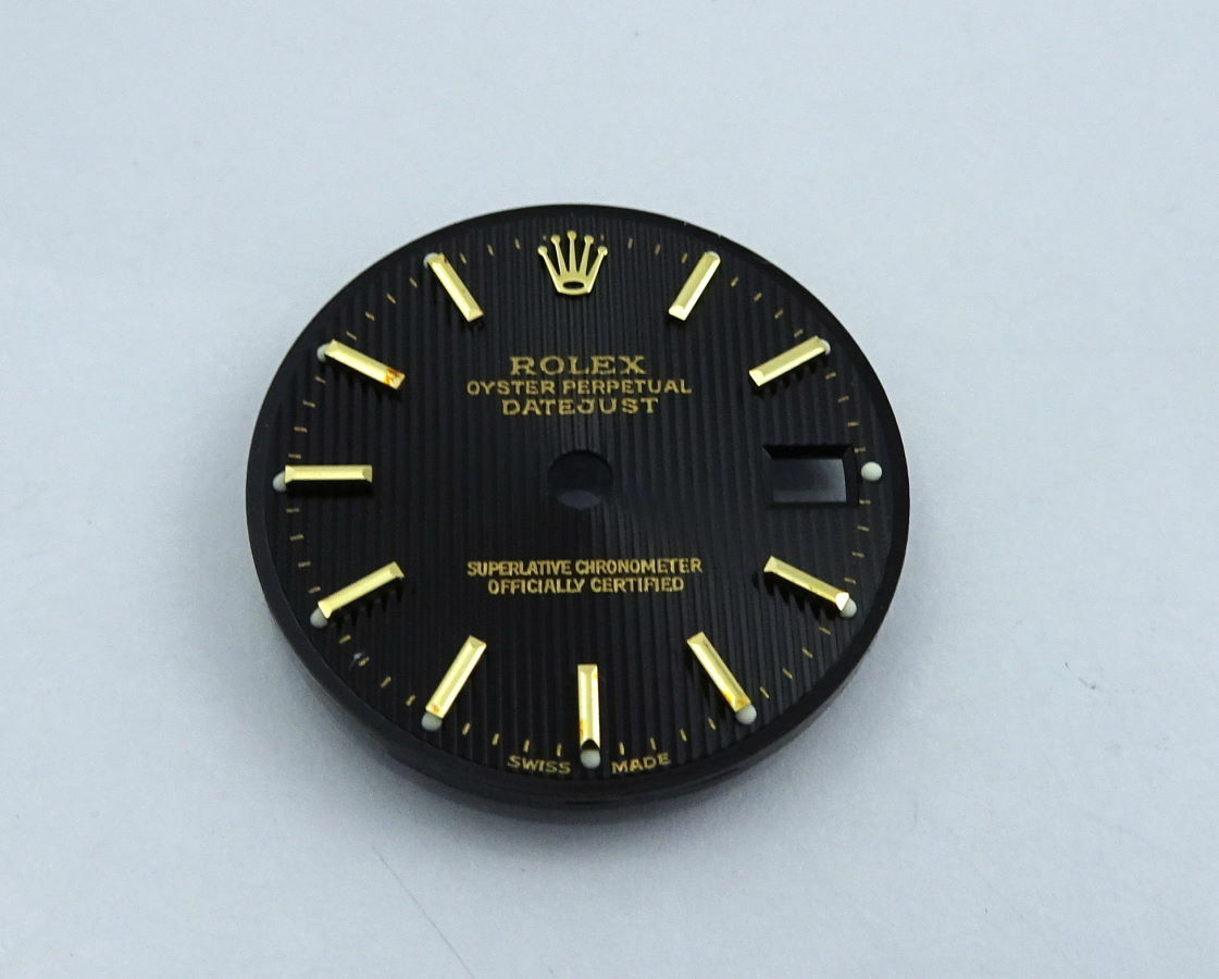 NOS Ladies Rolex 18k Black & Gold Tuxedo President Datejust Watch Dial Face 6917