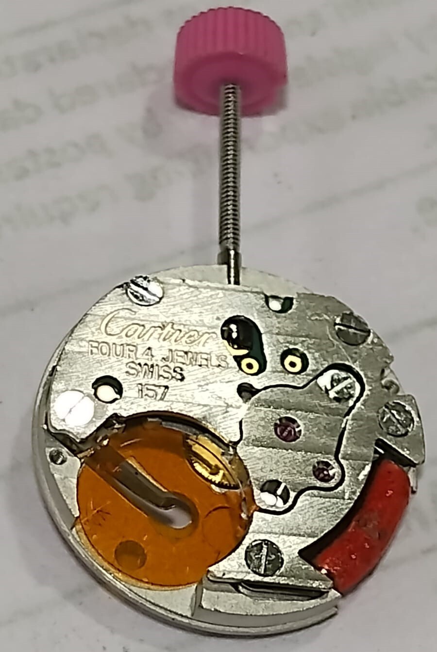 Cartier 157 Quartz incomplete Working Movement for spare part only MX-349