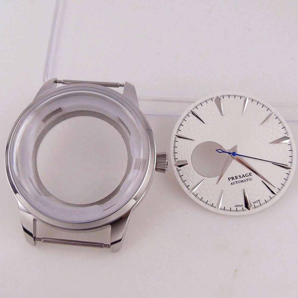 40mm Silver Rose Gold Watch Case Sapphire Fit NH35 NH38 Black White 35mm Dial