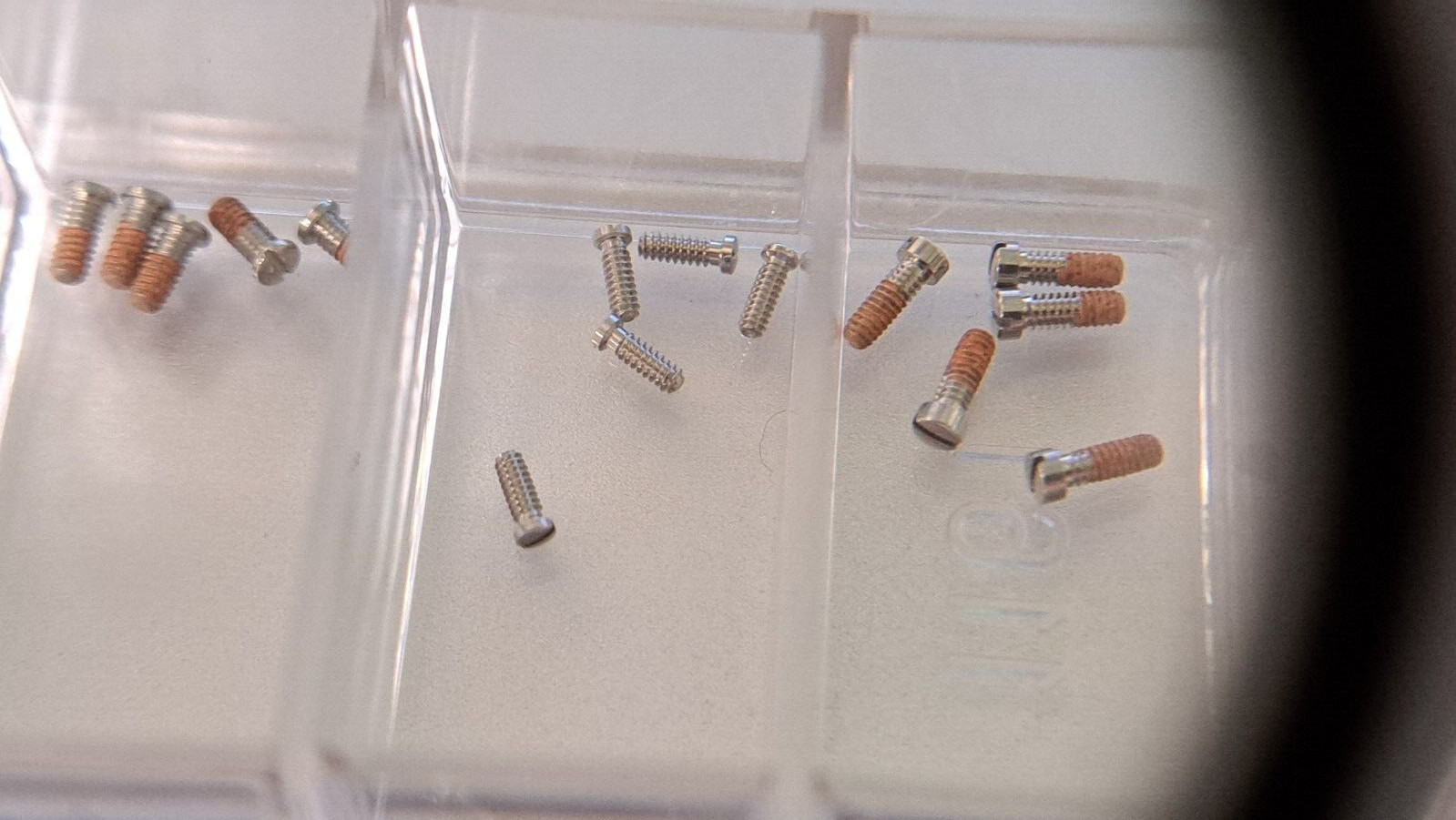 Unbranded miscellaneous watch case back screws. 1 box per order various sizes