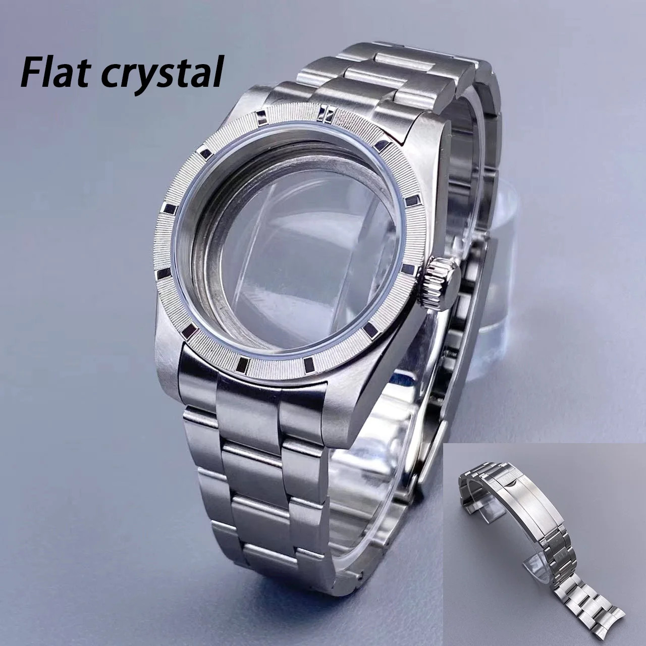 High-Quality NH35 Case 36Mm Engine Turned BEZEL Stainless Steel for AK Parts Rep