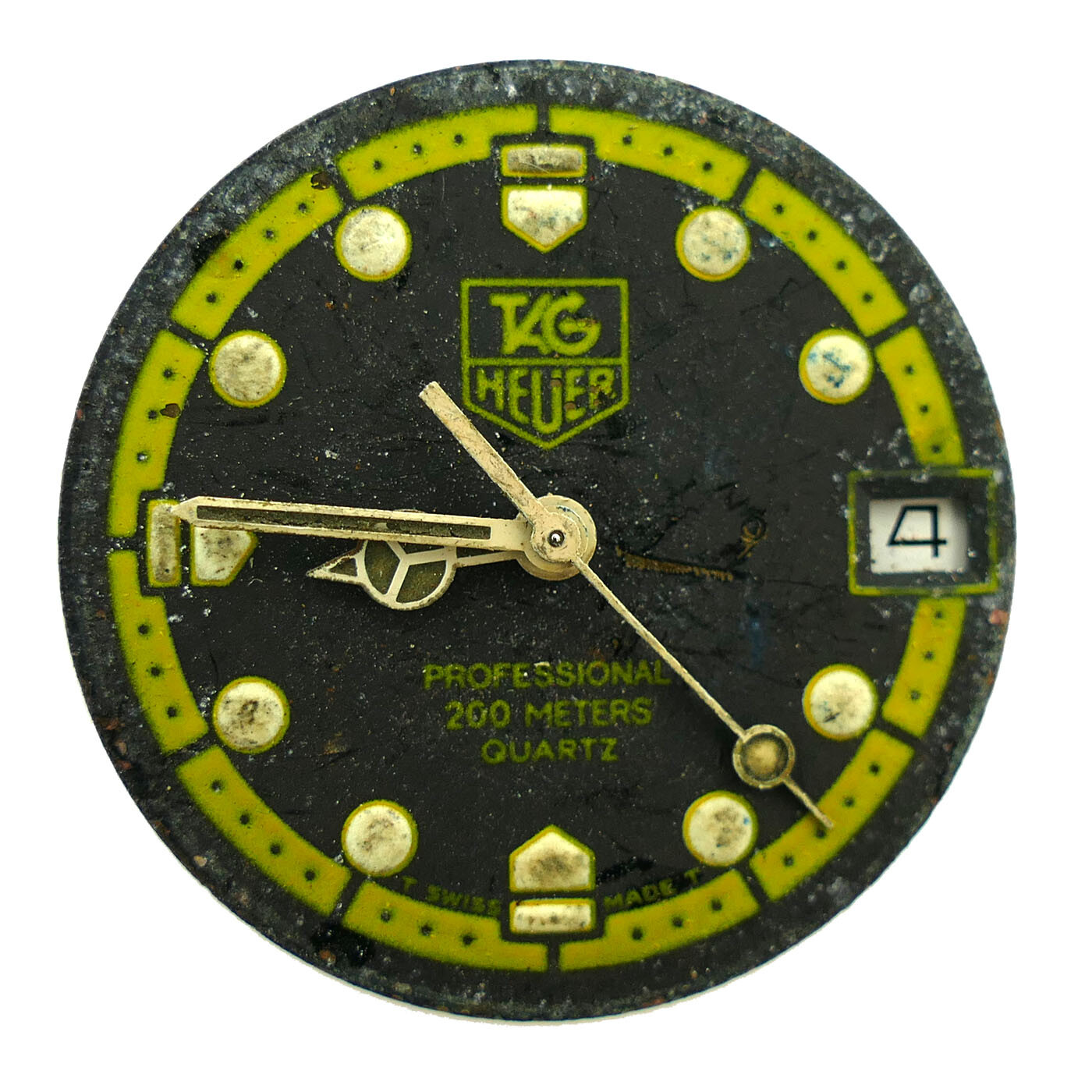 TAG HEUER PROFESSIONAL 200 METERS QUARTZ BLACK AND YELLOW DIAL & 965322 MOVEMENT