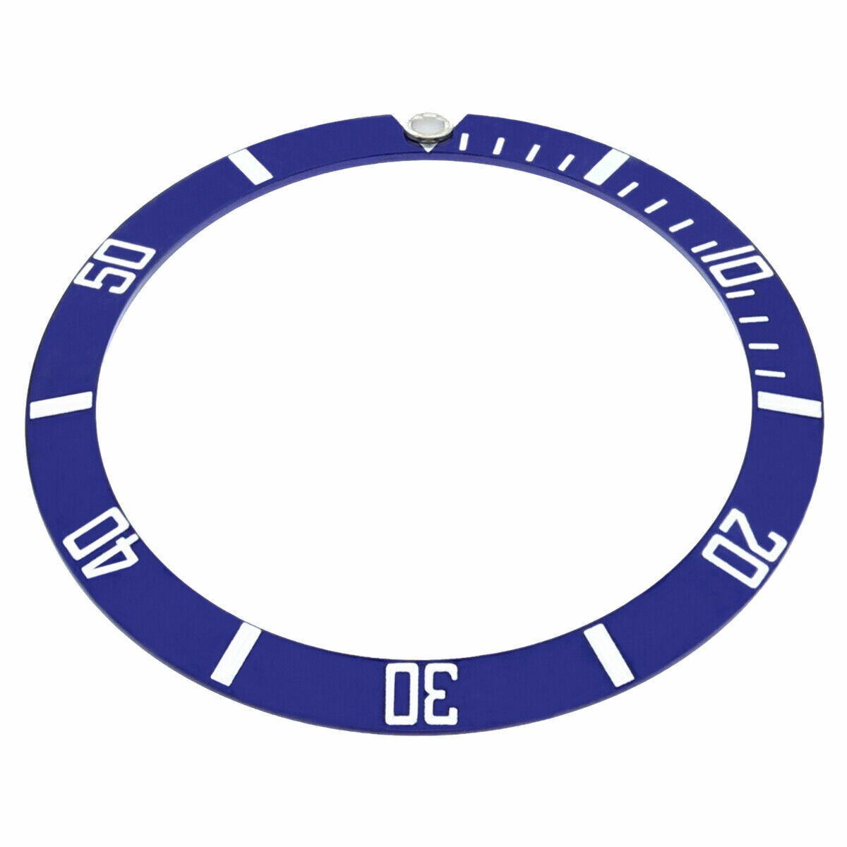 Blue Silver Aluminum Replacement Bezel Insert 38mm X 31mm For Omega Seamaster