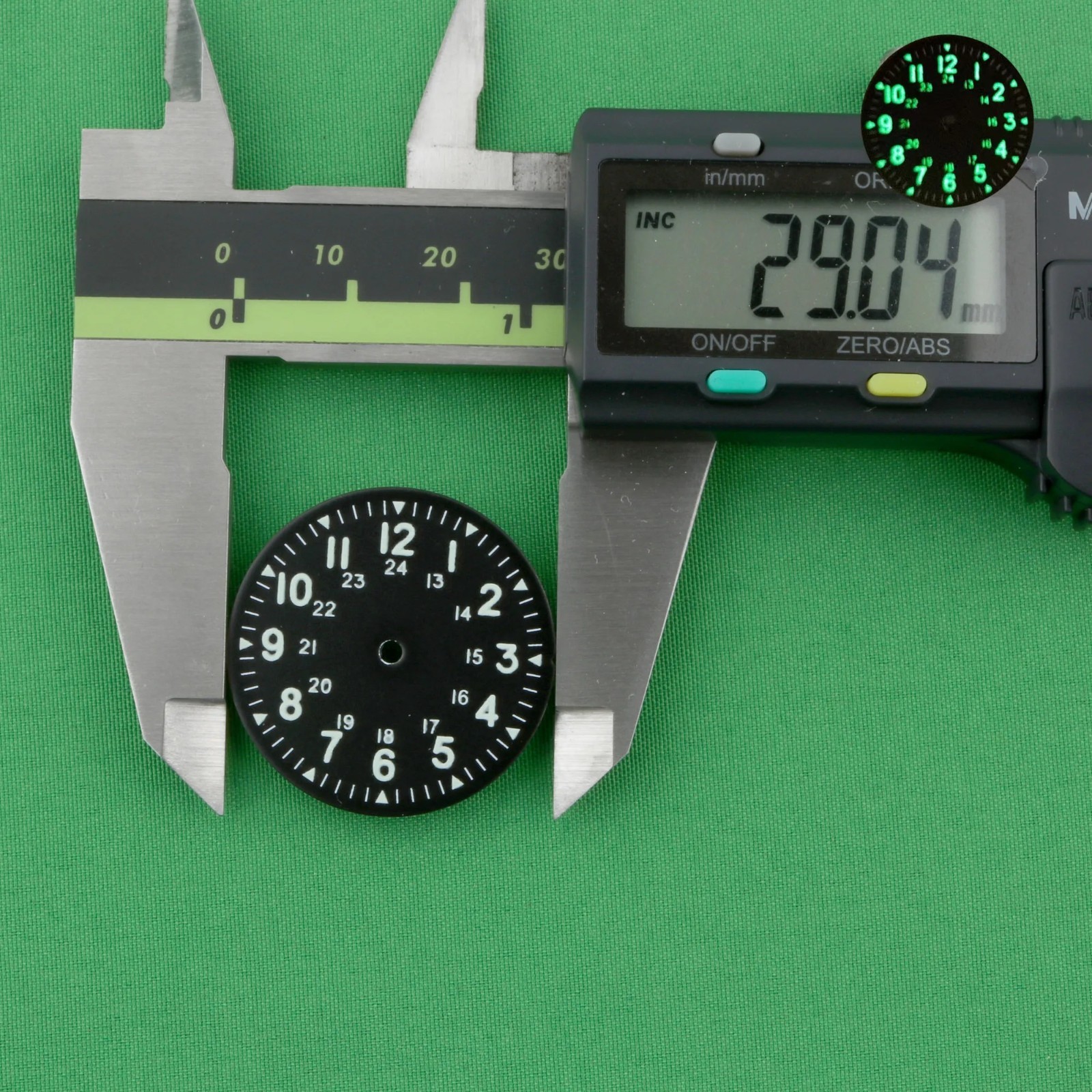 Luminous Watch Dial 28.5mm 29mm Super Fluorescent For VH31 NH35 2035 Movement