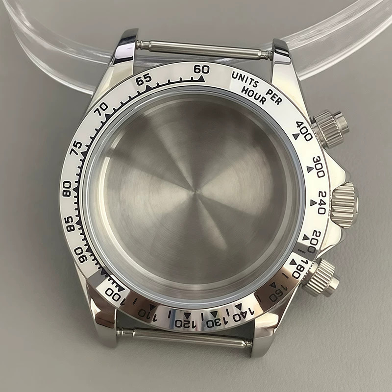 40mm Stainless Watch Case Sapphire for VK63 VK64 Movement 29mm Dial Watch Parts