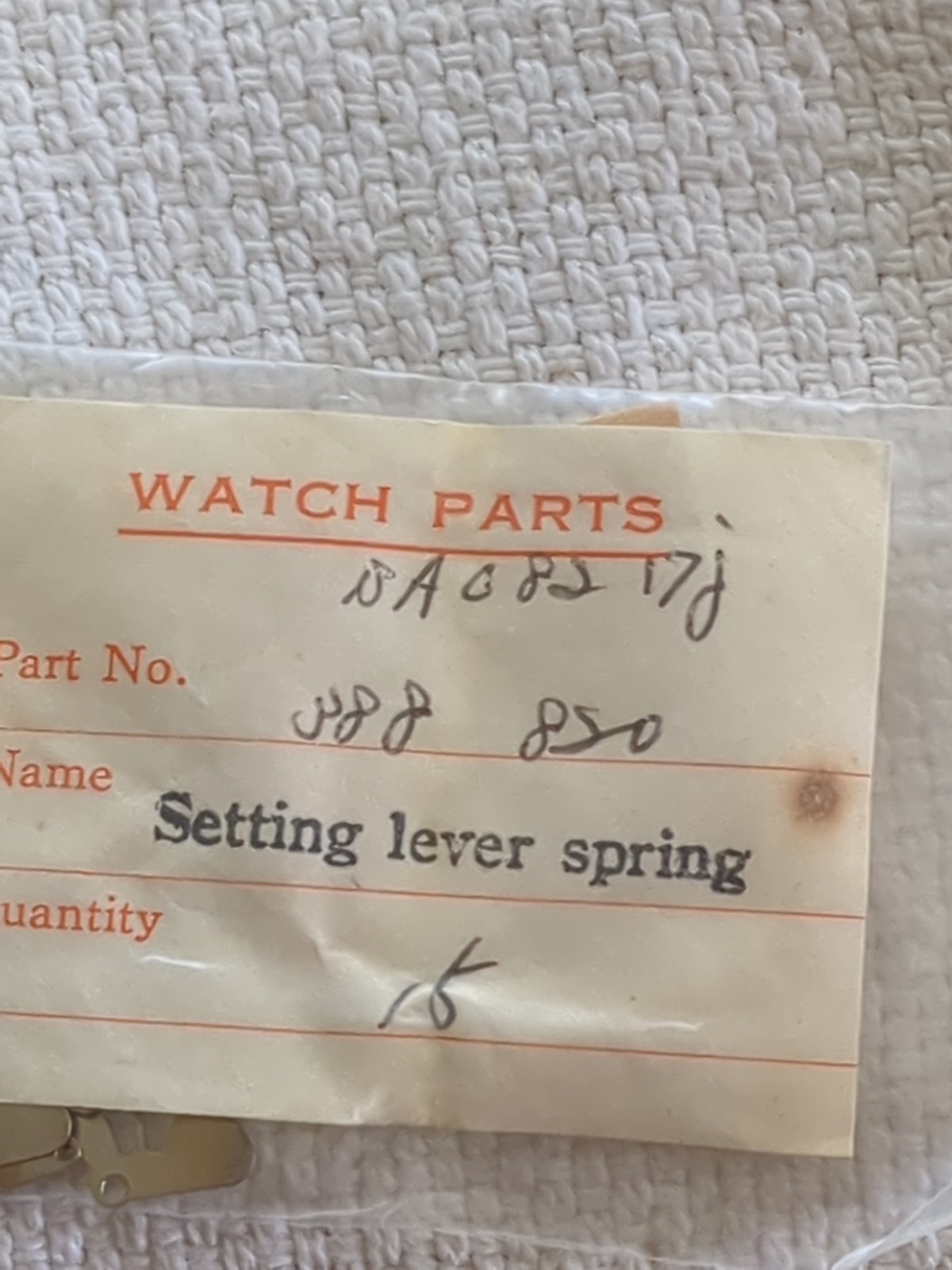 Setting Lever Spring For Seiko Sportsman 388-820