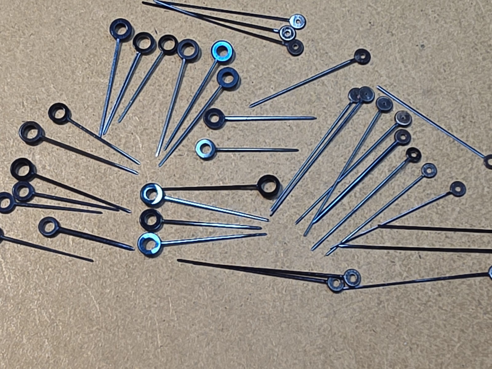 Lot Of 37 Vintage NOS Pocket Watch/Wristwatch Blue Stick Hands-Variety Of Sizes