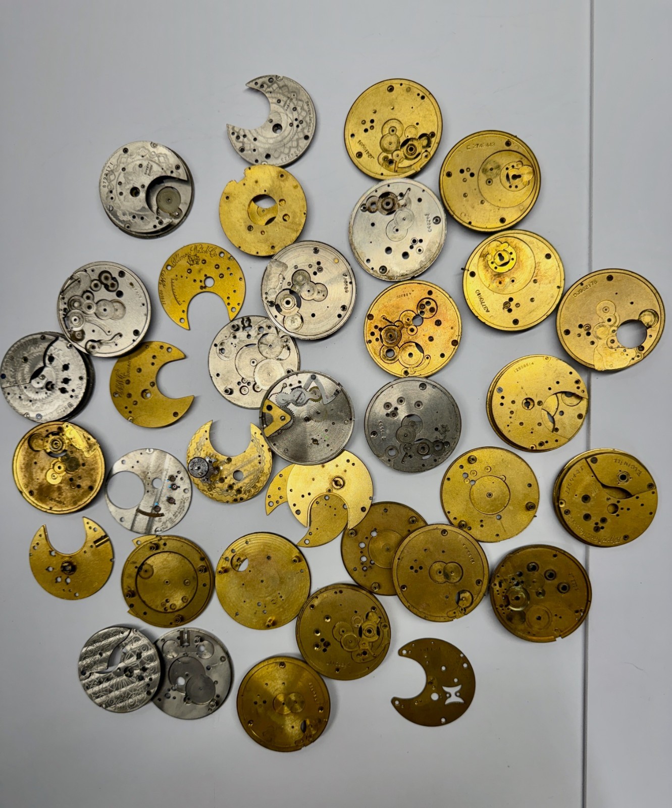 ANTIQUE POCKET WATCH PARTS CRAFTS REPURPOSE LARGE GROUP