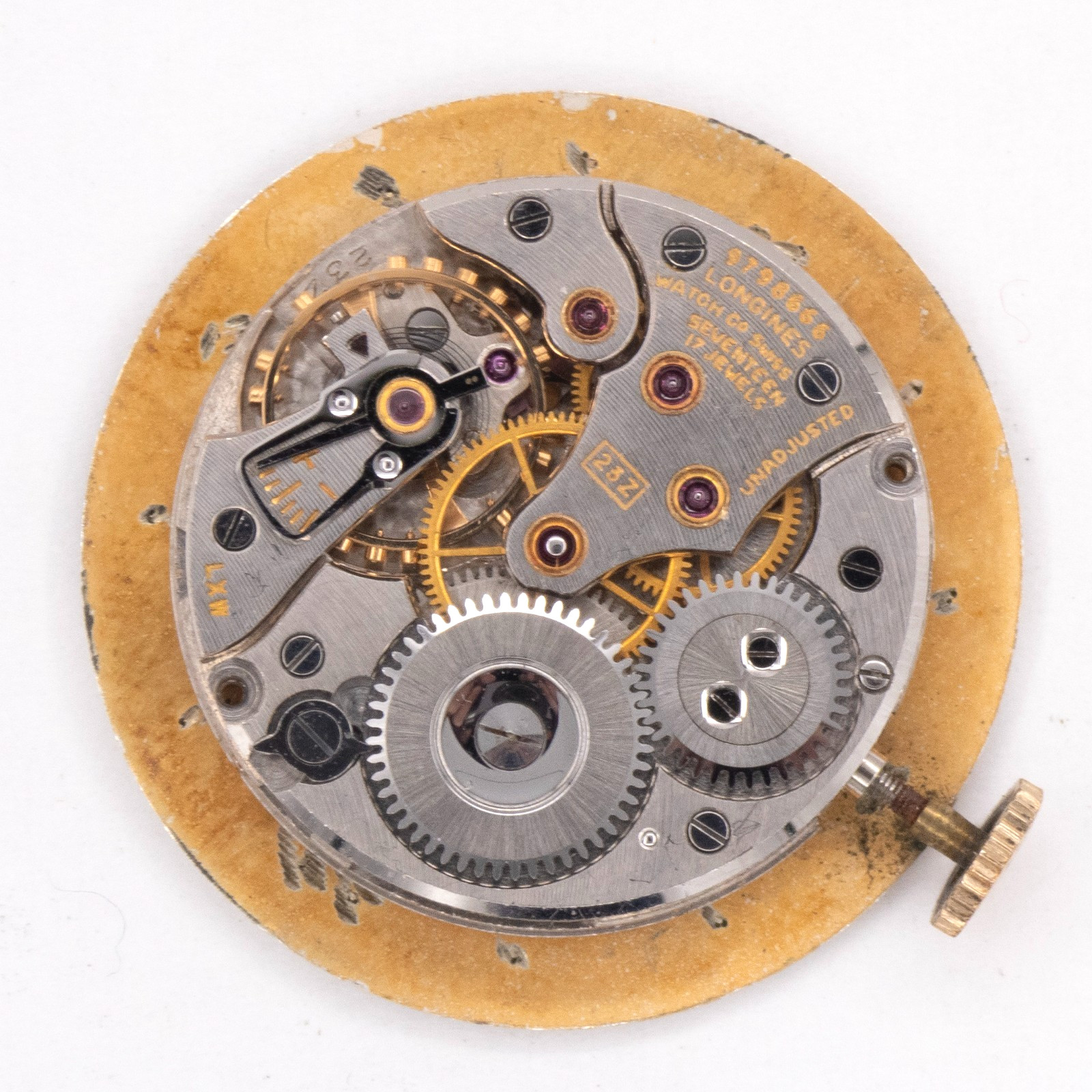 Vintage Longines Caliber 23Z 17-Jewel Wristwatch Movement, Keeps Time